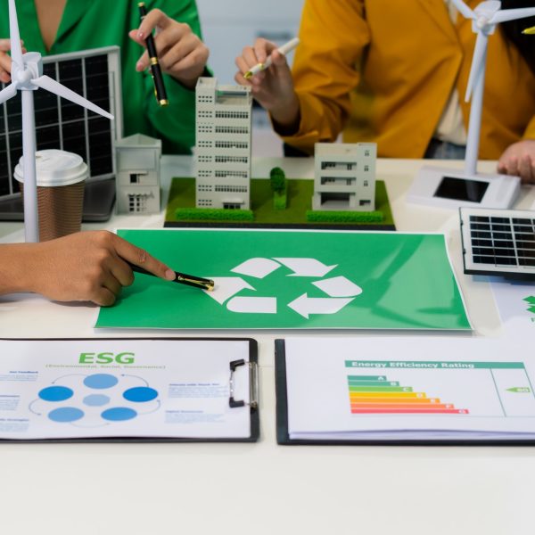 Sustainable development with renewable energy solutions, ecology concept, green business.